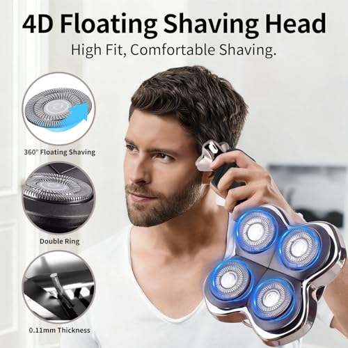 Replacement Head Compatible with Pitbulls Gold PRO,Silver PRO, Platinum PRO,Butterfly Kiss PRO - Hypoallergenic Stainless Steel Shaver Foil Replacement - 4D Floating Razor Blades 3 Pack
