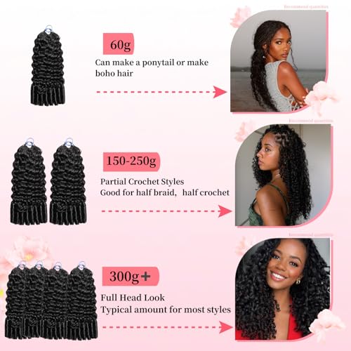 ScalaHair Burmese Curly Crochet Human Hair 14 Inch Natural Black 60g