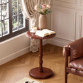Vintage Pedestal Side Table - Solid Walnut End Table for Living Room