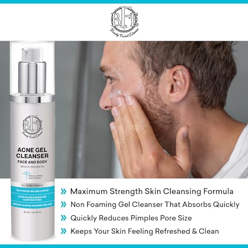 Acne Face Wash Treatment with 10% Benzoyl Peroxide for Oily Skin & Breakouts