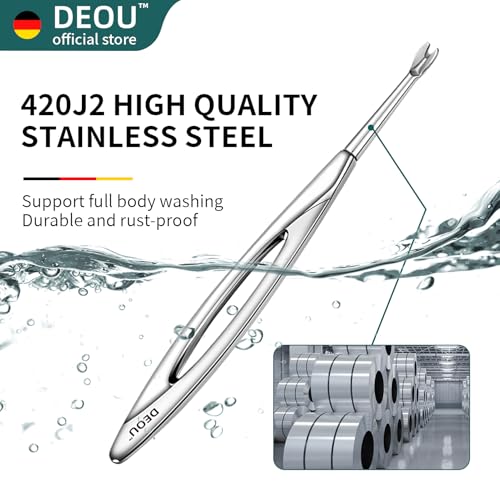 DEOU Stainless Steel Cuticle Pusher & Dead Skin Remover for Nail Care