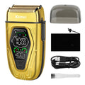 KEMEI KM-T360 Professional Foil Shaver, Barber Shaver with LED Display, Electric Razor for Men USB-C Rechargeable, Wet & Dry Electric Shaver with Detachable Dual Blades