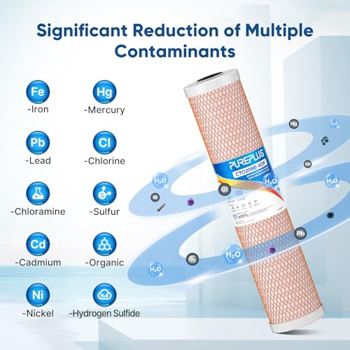 Heavy Metals Removal Water Filter Cartridge - 20x4.5 Inch KDF & Carbon, 5 Micron, 1 Pack