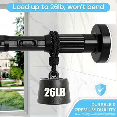 Black 2-Pack Tension Shower Curtain Rods 41-126 Inches No Drilling Outdoor Bathroom
