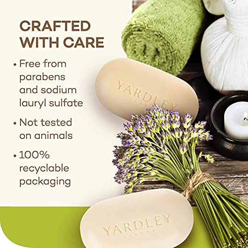 Yardley London Aloe and Avocado Naturally Moisturizing Bath Bar 4.0 oz (Pack of 6)