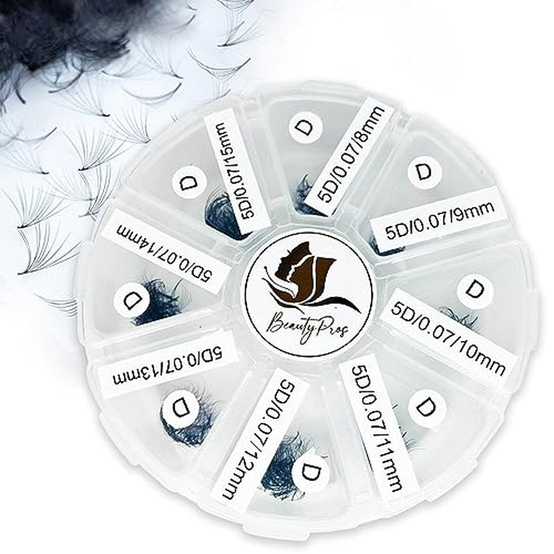 10D Premade Volume Lash Extension Kit- 5D Mixed Tray 1000 Premade Fans Eyelash Extensions - Promade Lash Fans Pointed Handmade Premade - Loose Fans Thin Base (10D C-Curl 9-16mm)