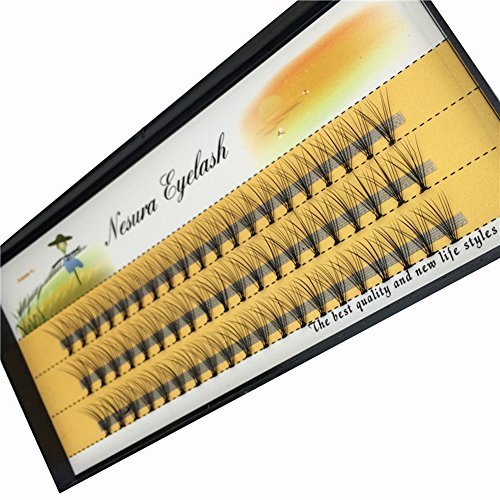 BODERMINCER 10D 60pcs Black Handmade False Eyelashes Natural Long Individual Eyelashes Extension Fake Lashes Makeup Beauty Cosmetic (6mm)