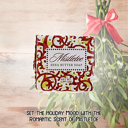 Christmas Soap Sampler- Set of 4 Scents- Mistletoe, Peppermint Frost, Winter Garden and Fresh Holly- Enriched with Shea Butter and Essential Oils- Ideal Basket Filler, Stocking Stuffer for Guests