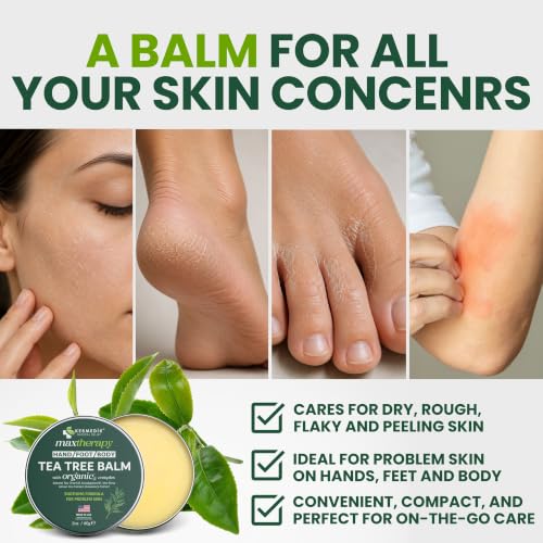 Tea Tree Oil Balm for Skin 2-Pack - Soothing, Moisturizing & Protective