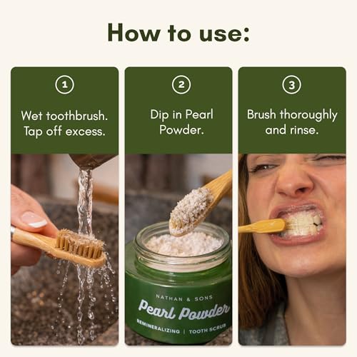 Pearl Remineralizing Tooth Powder with Hydroxyapatite - Natural Oral Care, 1.1 oz