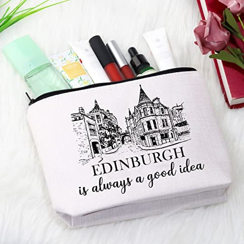 GJTIM Edinburgh Surprise Trip Gift Scotland Trip Gift Edinburgh Scotland Souvenir Travel Zipper Makeup Bag