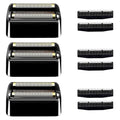 Black Replacement Foil & Cutter Set for BaBylissPRO Double FXFS2 Metal Shaver - 3 Pack