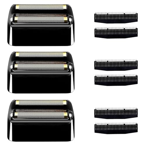 Black Replacement Foil & Cutter Set for BaBylissPRO Double FXFS2 Metal Shaver - 3 Pack
