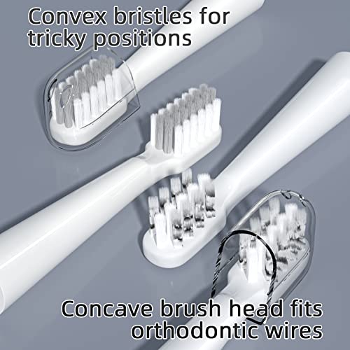 Y-Kelin White V-Shaped Orthodontic Electric Toothbrush with 5 Modes & Replacement Heads