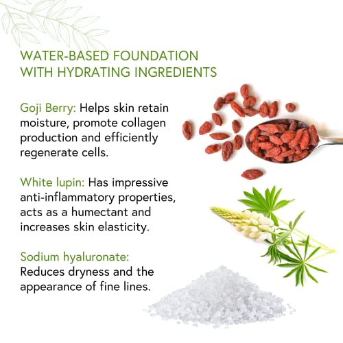 Honeybee Gardens Golden Hour Foundation Fiji Medium Tan Neutral 34.5ml - Skin-Perfecting, Luminous Finish, Vegan