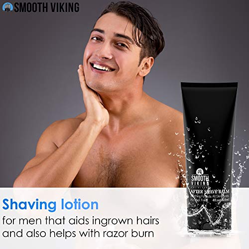 Smooth Viking Beard Care After Shave Balm For Men, Alcohol Free Mave Balm with Spiced Black Pepper Scents, Aftershave For Men, Soothing, Moisturizing - After Shave Lotion For Men Sensitive Skin (4 Oz)