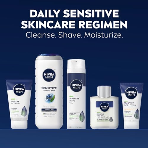 Men's Sensitive Skin Care Gift Set - Body Wash, Face Wash, Shaving Gel & Moisturizer