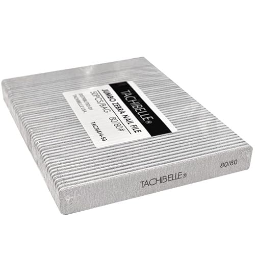 Tachibelle 50 Pcs Premium Japan Abrasive Jumbo File Washable Zebra File Nail Art Sanding Nail Files (Jumbo 80/80 Coarse)