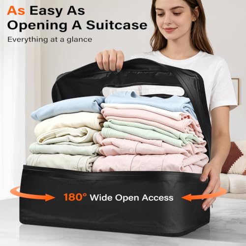 Vacuum Travel Bags 2 Pack with Pump for Suitcase, Waterproof 30L Compression Storage