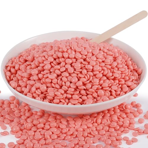 Hard Wax Beads Bulk - 2.5lb Facial & Body Hair Removal Kit - Painless Waxing for Sensitive Skin - Rose Variation