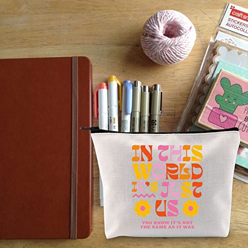 BLUPARK Singer Inspired Makeup Bag Singer Merch Album Gift Singer Makeup Bag Singer Fan Gift Singer Zipper Pouch Music Lover Gift (Just Us)