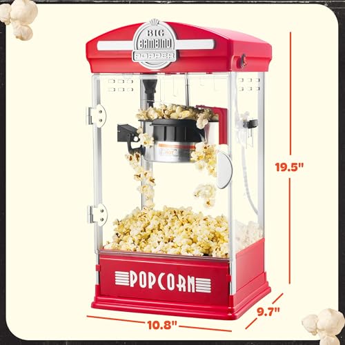 Red Popcorn Machine 4oz Home Theater Snack Maker - Big Bambino