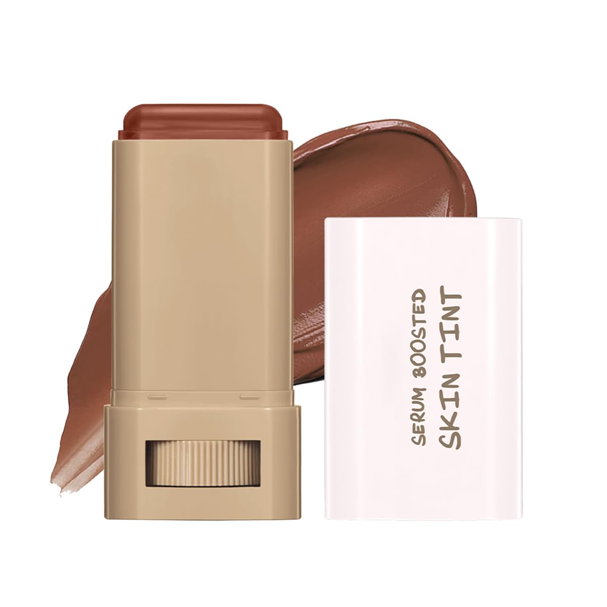 6 Colors Foundation Stick Beauty Balm Serum Boosted Skin Tinted Balm Concealer, Long-lasting Coverage, Even Skin Tone Portable Moisturizing Essence Stick (# 02, 0.64 Oz)