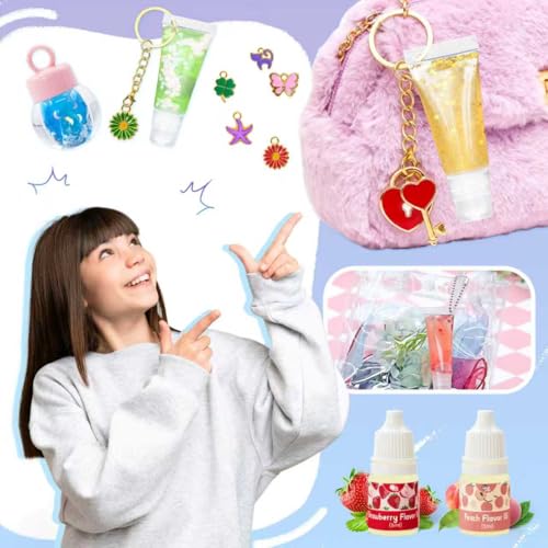 DIY Lip Gloss Making Kit with Keychain - Multicolor Variations