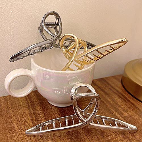Big Metal Butterfly Hair Clips Set - 5.1 Inch Large Hair Accessories for Thick, Long Hair, 3 Colors - Variation of MetalHairClips3