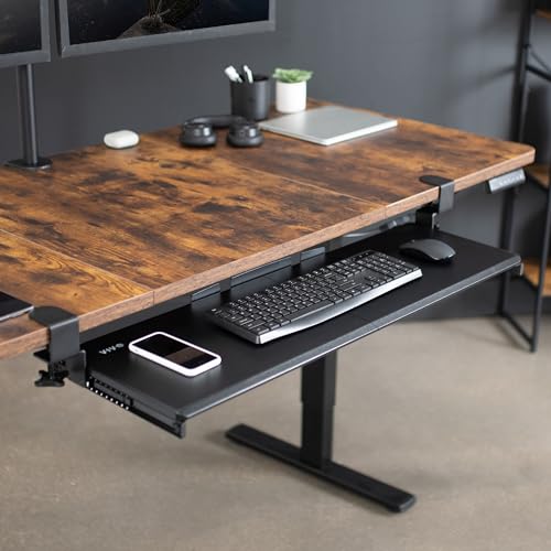 Black Extra Large Clamp-on Keyboard Tray 34 Inch for Desks - Mount-KB15EB