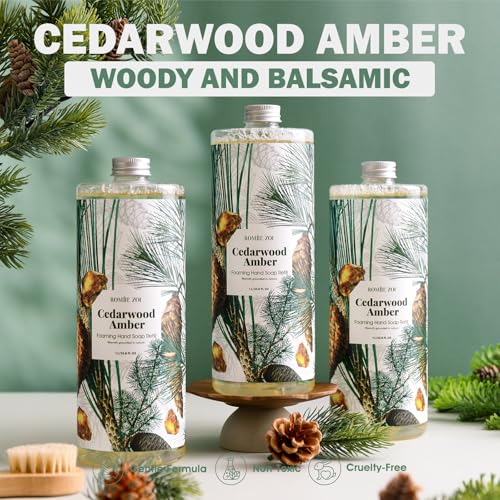 ROMIIE ZOI Cedarwood Foaming Hand Soap Refill Pack 3 x 33.8 Fl Oz - Sensitive, Moisturizing, Eco-Friendly