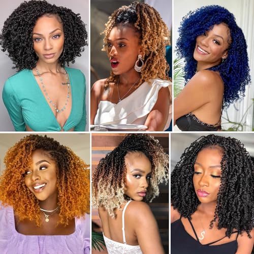 18 Inch Pre-Looped Yanky Twist Crochet Hair for Women - 1B# - 8 Packs
