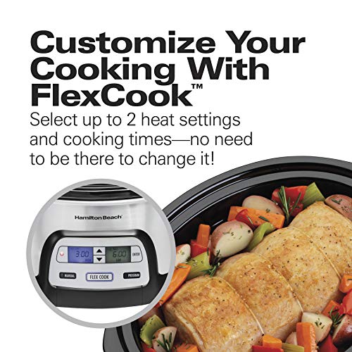 Hamilton Beach 6 Qt Programmable Slow Cooker with Dual Timers & Lock, Silver