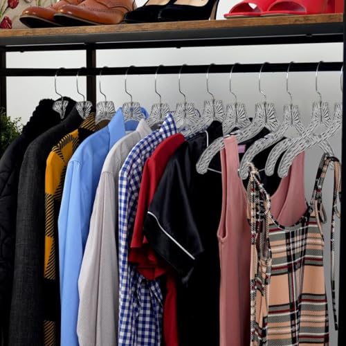 100 Pack Clear Plastic Clothes Hangers - Slim Non-Slip Wardrobe Organizer