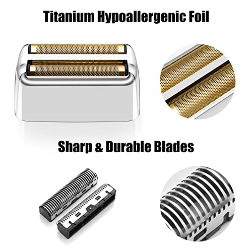Amorka Silver Replacement Foil and Cutters for BaBylissPRO Barberology FXFS2 Shaver