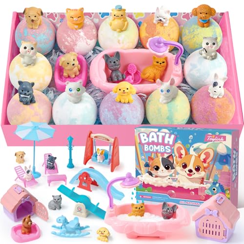 Kids Bath Bomb Set with Surprise Toys & Aromatic Fizzies - 12 Pack