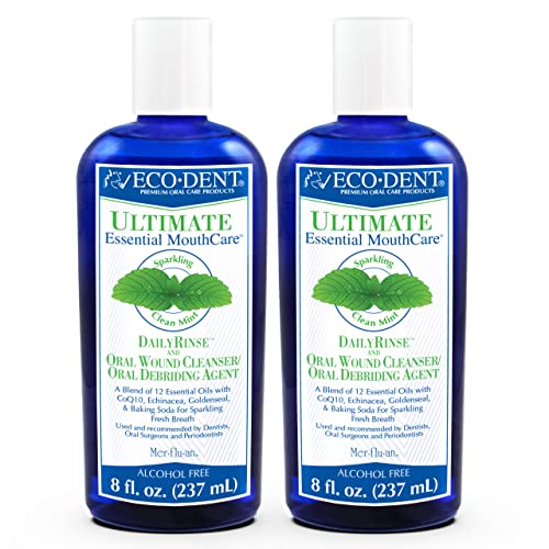 Eco-Dent Alcohol-Free Mint Mouthwash 2-Pack - 8 Fl Oz Each, Natural Oral Care