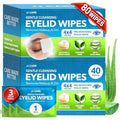 JJ CARE Eyelid Cleaning Wipes - Box of 80, 4"x4" Individually Wrapped Moisturizing Eye Lid Scrubbing Wipes for Irritated, Itchy, and Dry Eyes, Hypoallergenic Eye Scrub & Eyelashes cleaning Pads