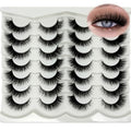 Cat Eye Lashes Natural Look Wispy Short Fluffy Fox Eye Lashes Strip Soft C Curl Natural Faux Mink Cateye Lash Strips Fake Eyelashes Bulk 14 Pairs