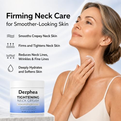 DERPHEA 3.4 oz Neck Firming Cream with Peptides for Tightening & Wrinkle Reduction - Targeted Anti-Aging Care - Variation of THIS listing