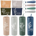 Christian Appreciation Gift Set for Women - Morandi Colors, Floral Design, 4-Piece Religious Gift Bundle