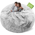 5ft Snow Grey Bean Bag Chair Cover for Adults - Lazy Sofa Bed Slipcover