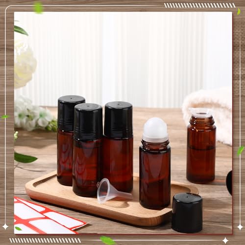 Sumind Plastic 30ml Glass Roller Bottles for Essential Oils Tea 100 Pcs