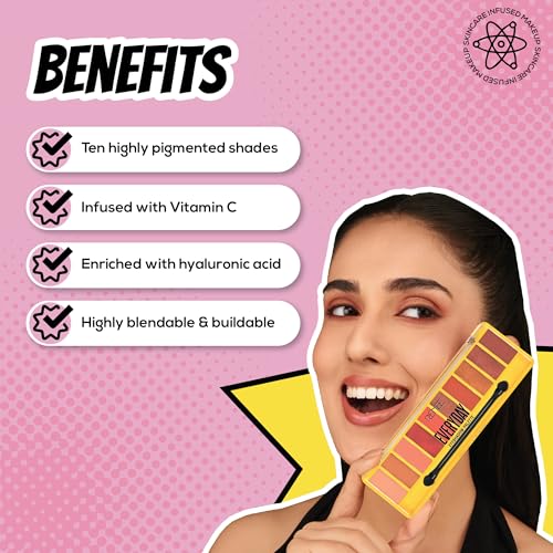 RENEE Everyday Eyeshadow - Nude, Long Lasting & Non-Creasing, Easy-To-Blend, Highly Pigmented with Satiny Texture, Enriched with Vitamin C & Hyaluronic Acid & SPF 30, Skincare Infused Makeup, 10 Gm