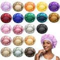 20 Pack Satin Sleep Bonnets for Women - Large Adjustable Hair Caps for Curly Dreadlocks & Natural Hair