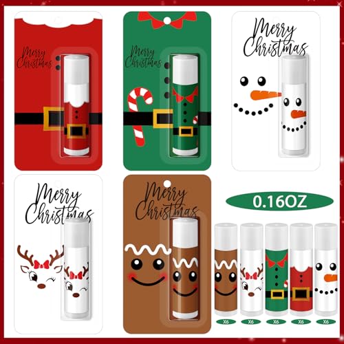 Sacubee 30-Pack Christmas Lip Balms Gift Set (Lovely) – 0.19 oz Each