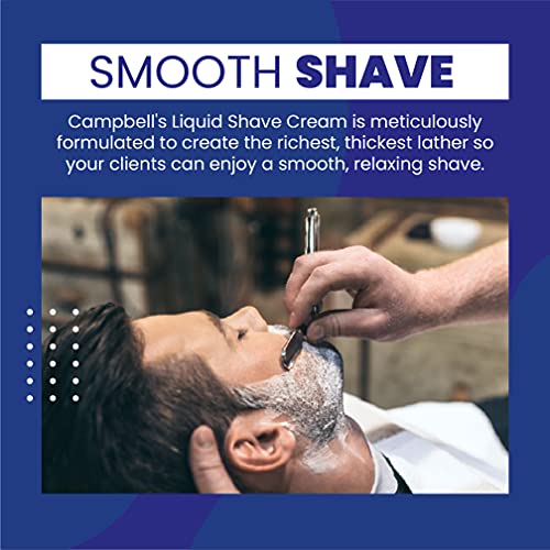 Campbell’s Liquid Shave Cream Lather - 8 Oz Pack of 3 for Professional & Barbershop Use