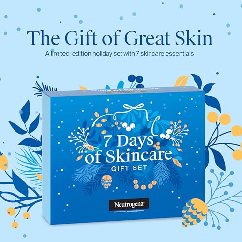 Neutrogena 7 Days of Skincare Set ($56.00 Value), Daily Skin Care Essentials ? Face Wash, Facial Moisturizer, Makeup Remover Wipes, Pimple Patches & More, 7 Full & Travel Size Toiletries