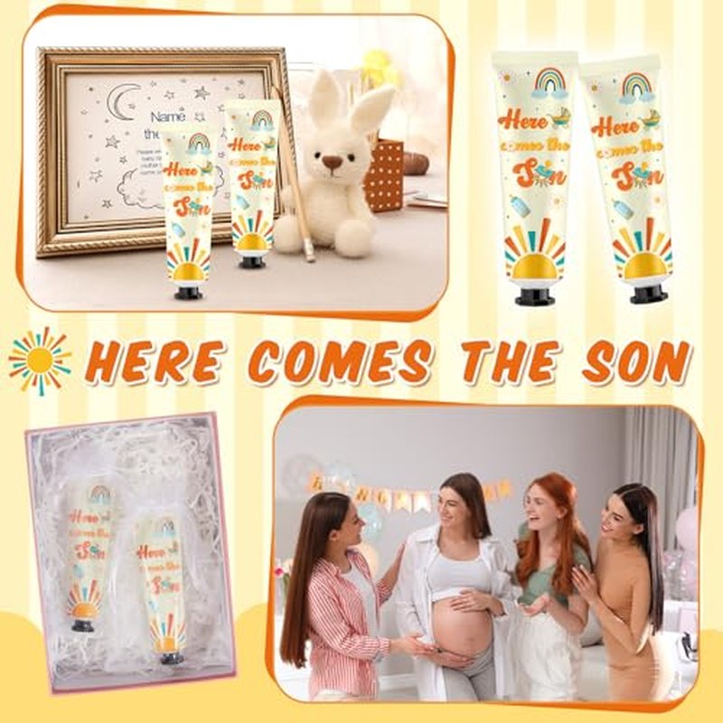 48 Sets Here Comes The Son Hand Cream Gifts Bulk Baby Shower Hand Cream Travel Size Lotion Bulk Son Party Supplies Favors Birthday for Guest