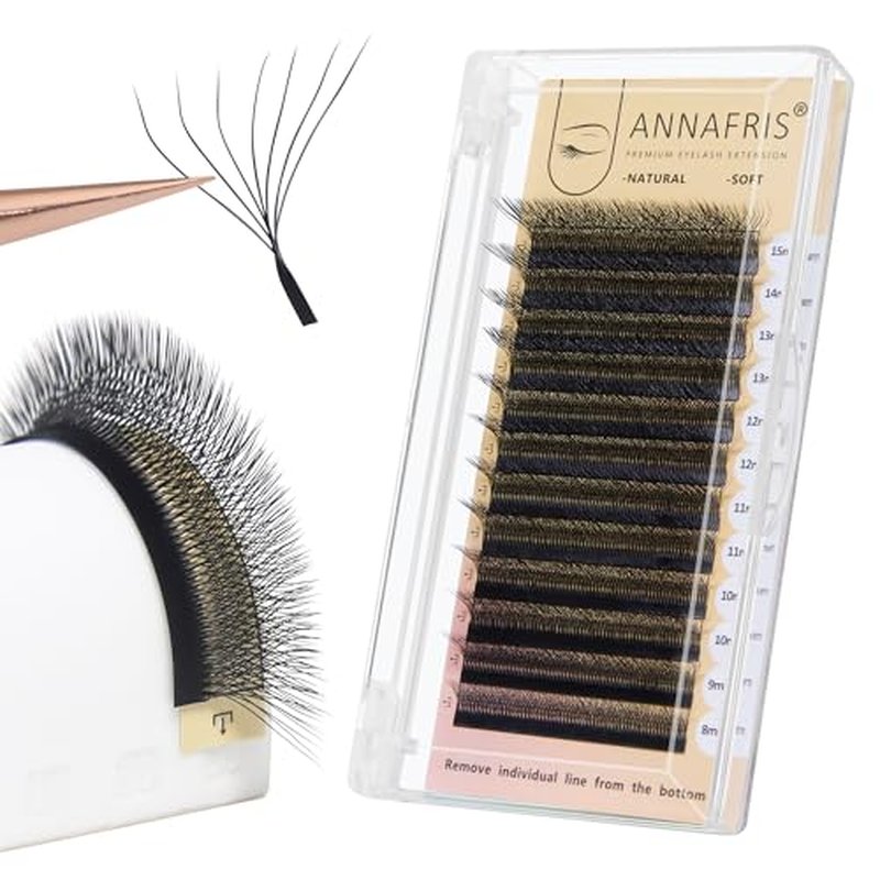 7D Premade Fan W Shape Eyelash Extensions 0.07 D Curl 8-15mm Mix Volume Self Fanning False Lashes Makeup Supplies Professional Use Lash Extension(0.07 D, 8-15mm Mix)
